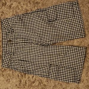 Gymboree navy white plaid/checkered cargo shorts Boys 7